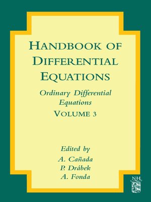 cover image of Handbook of Differential Equations: Ordinary Differential Equations, Volume 3